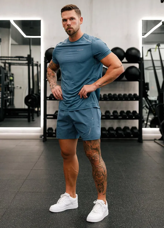 Gym King Gymwear Men Divergent Short 8211 Lake Blue
