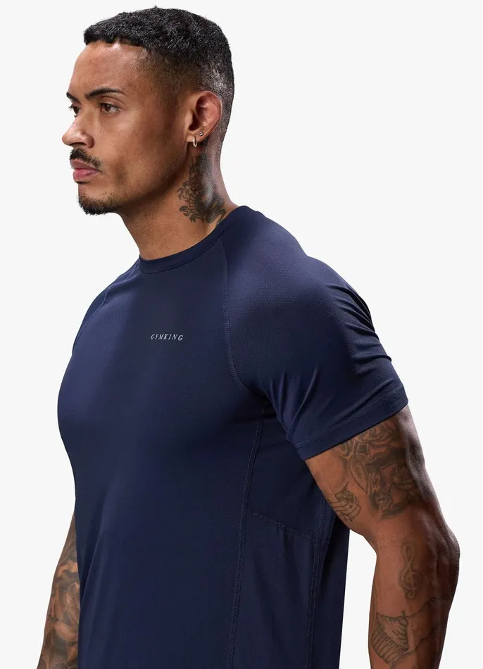 Gym King Gymwear Men Energy Linear Tee 8211 Navy