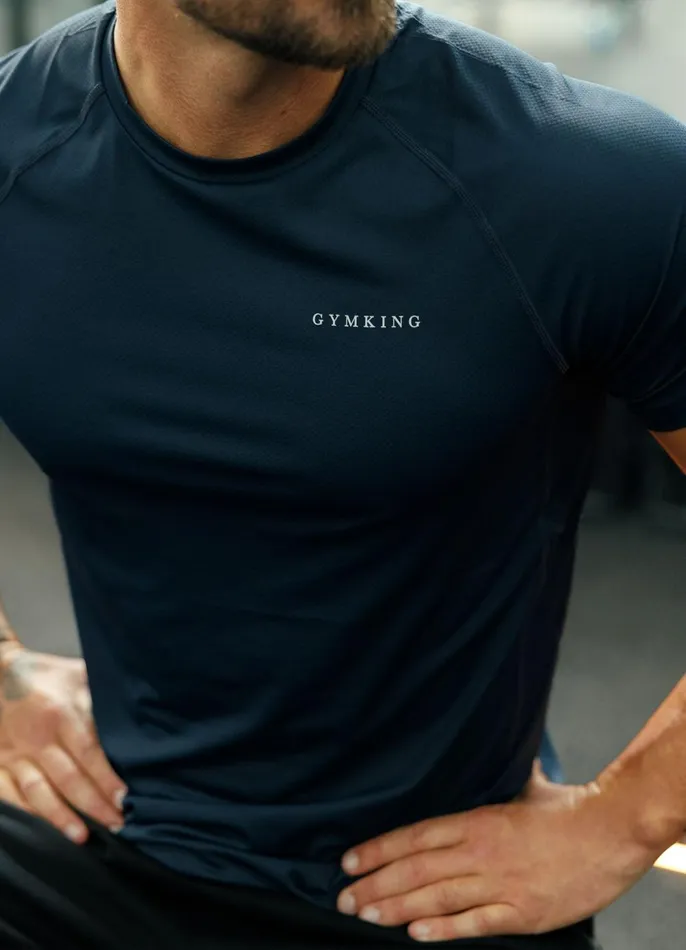 Gym King Gymwear Men Energy Linear Tee 8211 Navy