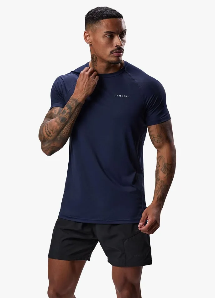 Gym King Gymwear Men Energy Linear Tee 8211 Navy
