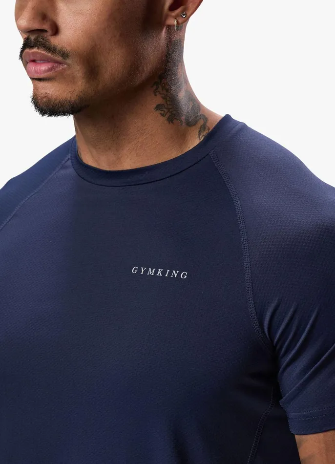 Gym King Gymwear Men Energy Linear Tee 8211 Navy