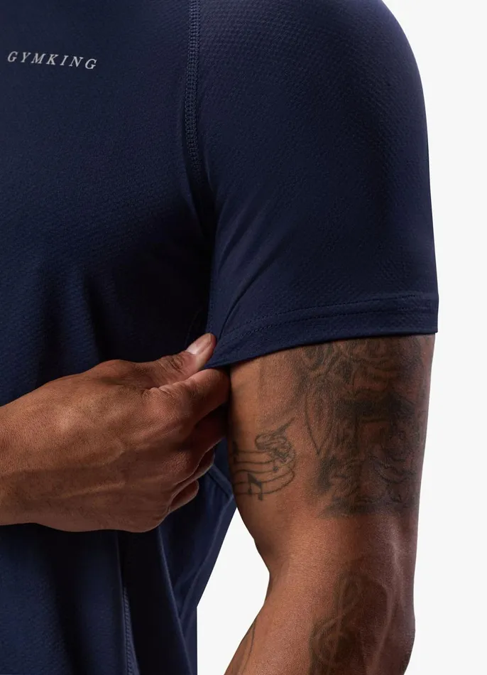 Gym King Gymwear Men Energy Linear Tee 8211 Navy