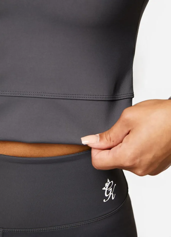 Gym King Gymwear Women 14 Zip Funnel 8211 Dark GreySilver