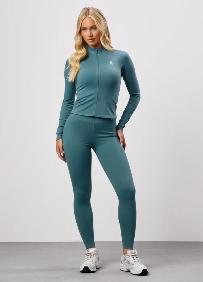 Gym King Gymwear Women 365 Full Zip Funnel 8211 Lake Blue