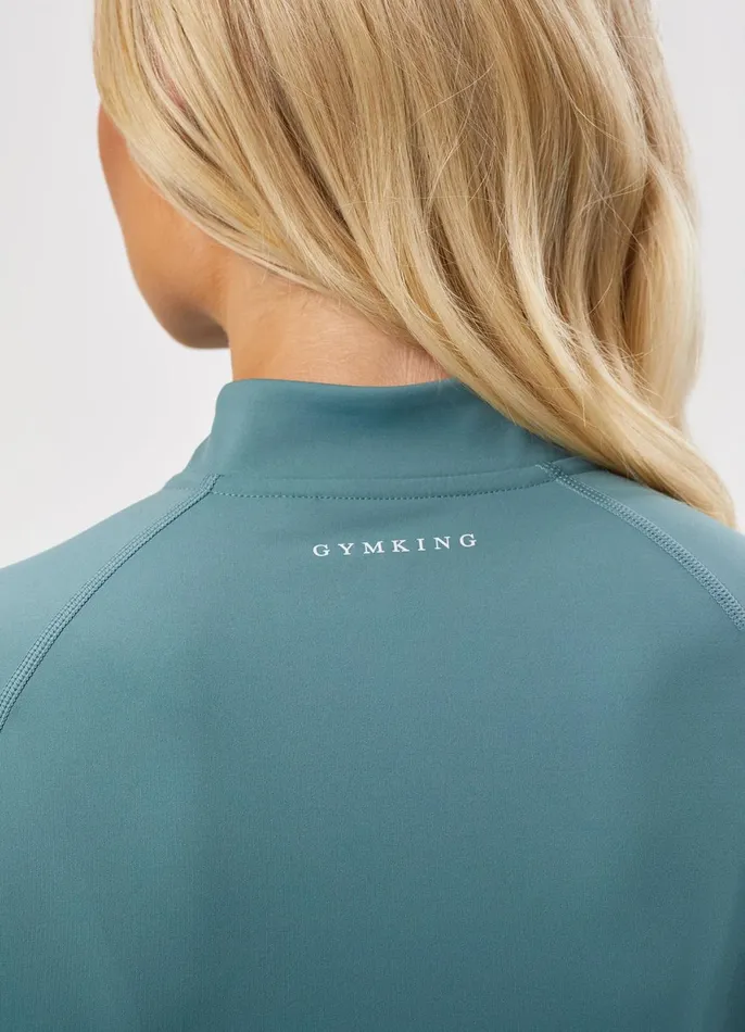 Gym King Gymwear Women 365 Full Zip Funnel 8211 Lake Blue