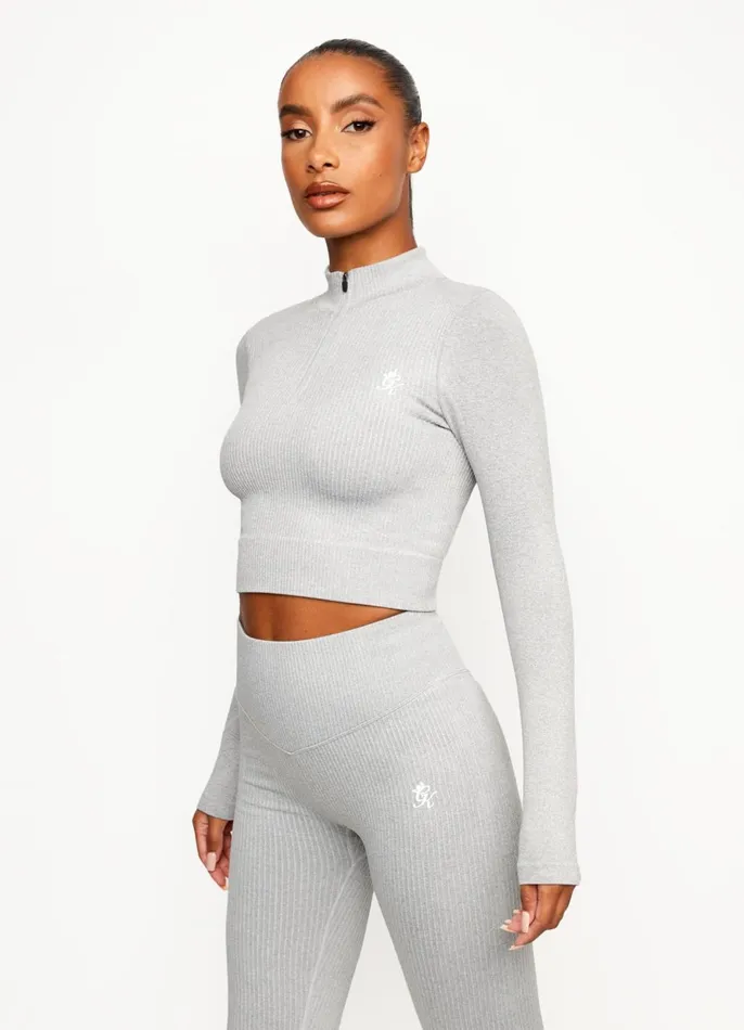 Gym King Gymwear Women Balance 14 Zip 8211 Mid Grey Marl