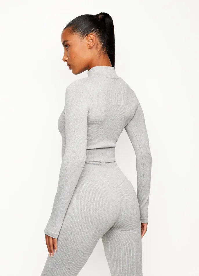 Gym King Gymwear Women Balance 14 Zip 8211 Mid Grey Marl