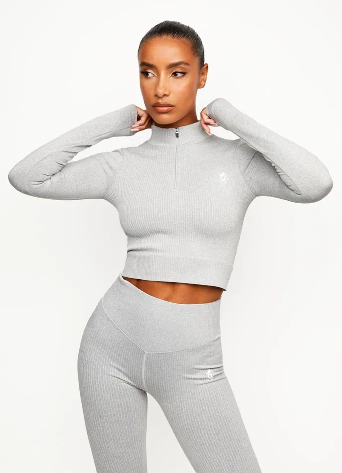 Gym King Gymwear Women Balance 14 Zip 8211 Mid Grey Marl