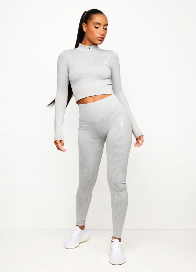 Gym King Gymwear Women Balance 14 Zip 8211 Mid Grey Marl