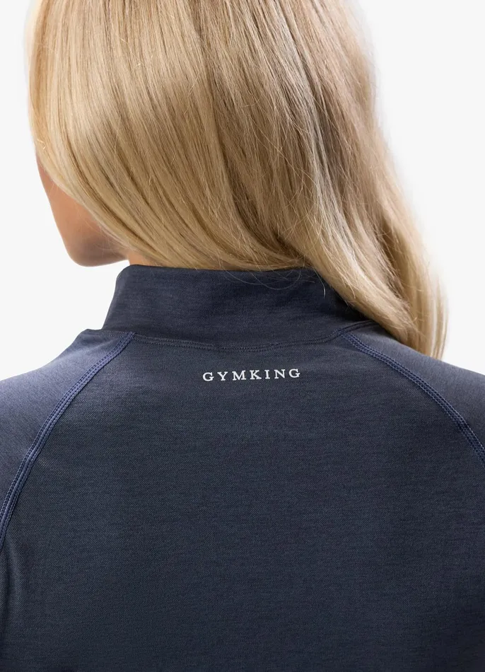 Gym King Gymwear Women Results 20 Seamless Full Zip Funnel 8211 Midnight Blue