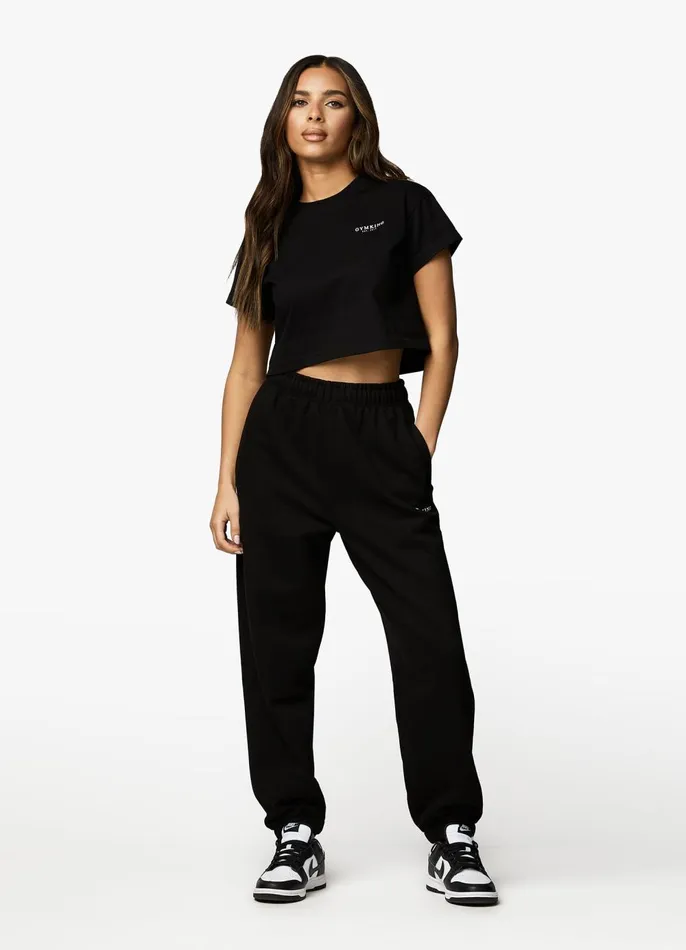 Gym King Joggers Women Established Relaxed Jogger 8211 BlackWhite