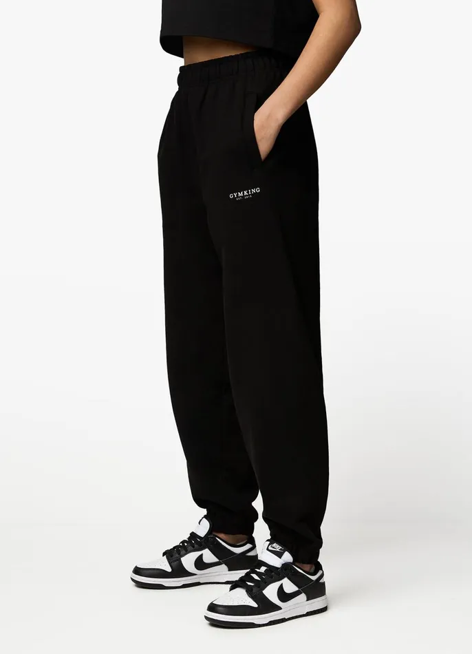 Gym King Joggers Women Established Relaxed Jogger 8211 BlackWhite