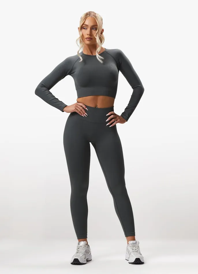 Gym King Leggings Women Sculpt Seamless Legging 8211 Green Smoke