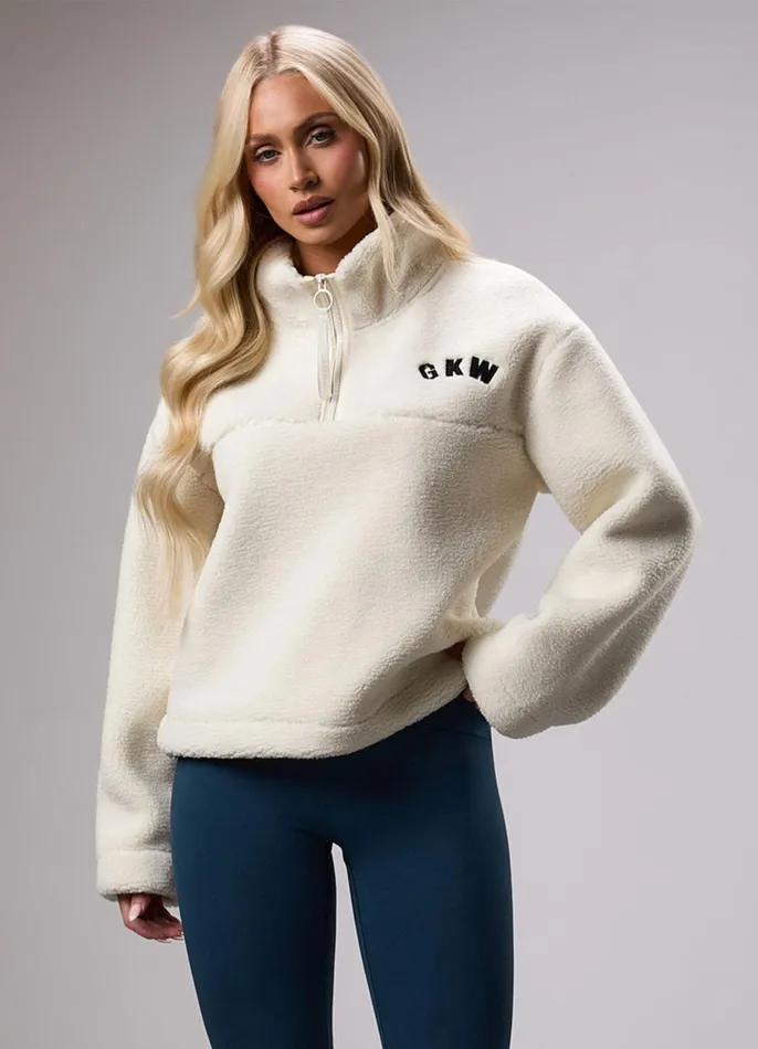 Gym King Outerwear Women GKW Sports Luxe 14 Zip Fleece 8211 Cream