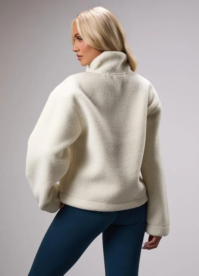 Gym King Outerwear Women GKW Sports Luxe 14 Zip Fleece 8211 Cream