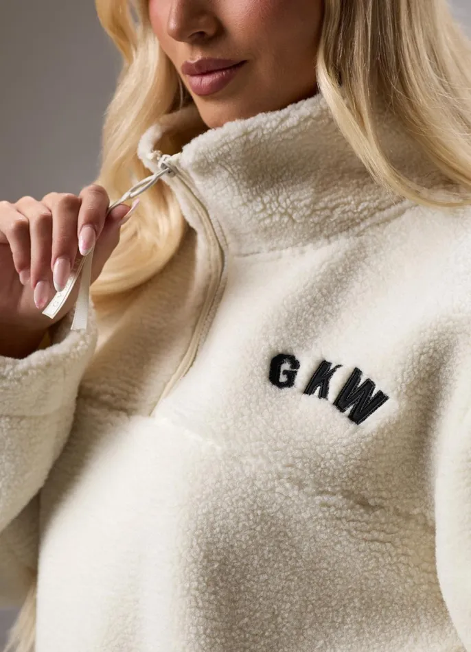 Gym King Outerwear Women GKW Sports Luxe 14 Zip Fleece 8211 Cream