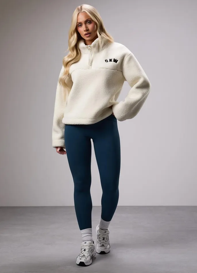 Gym King Outerwear Women GKW Sports Luxe 14 Zip Fleece 8211 Cream