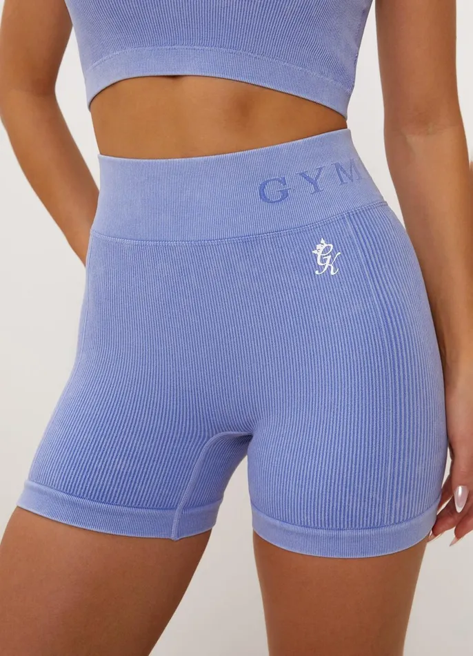 Gym King Shorts Women Formation Rib 3034 Short 8211 Washed Cornflower Blue