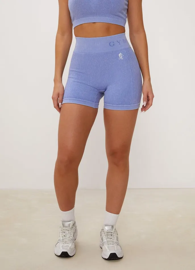 Gym King Shorts Women Formation Rib 3034 Short 8211 Washed Cornflower Blue