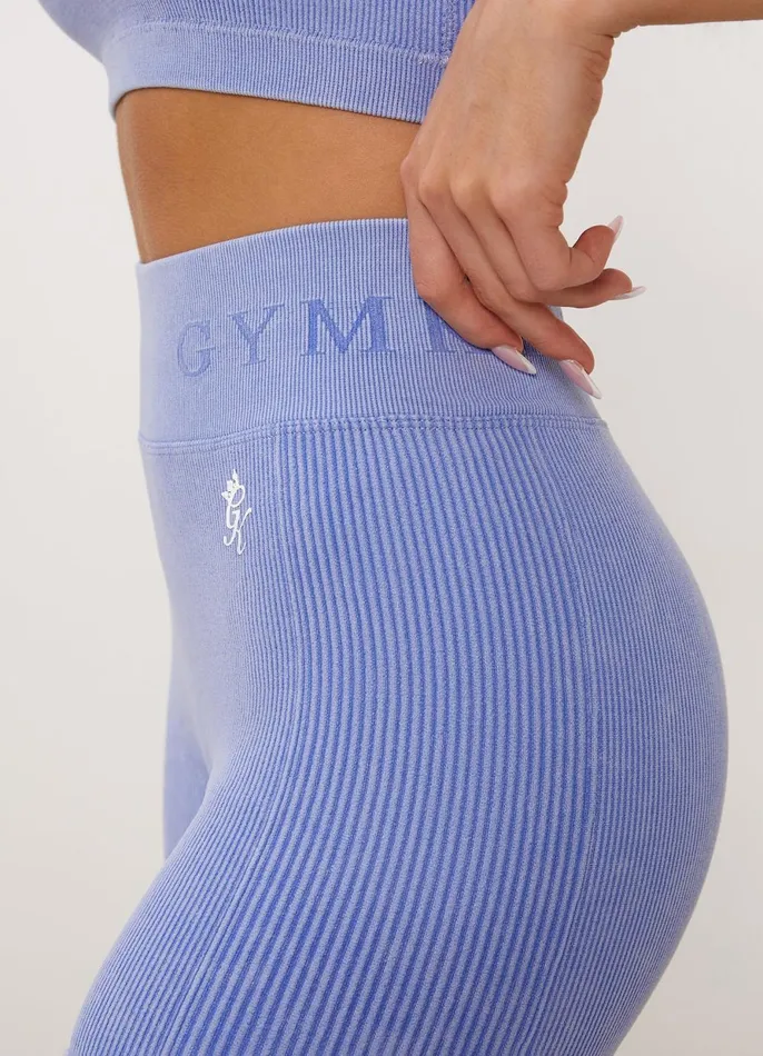 Gym King Shorts Women Formation Rib 3034 Short 8211 Washed Cornflower Blue