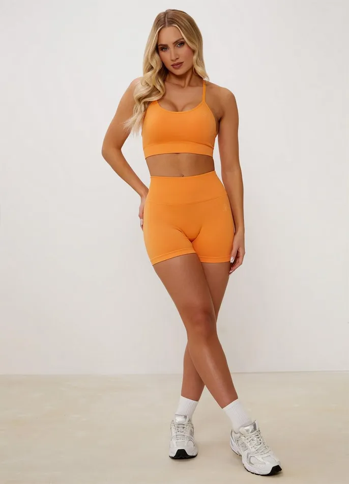 Gym King Sports Bras Women Sculpt Seamless Bra 8211 Papaya Orange