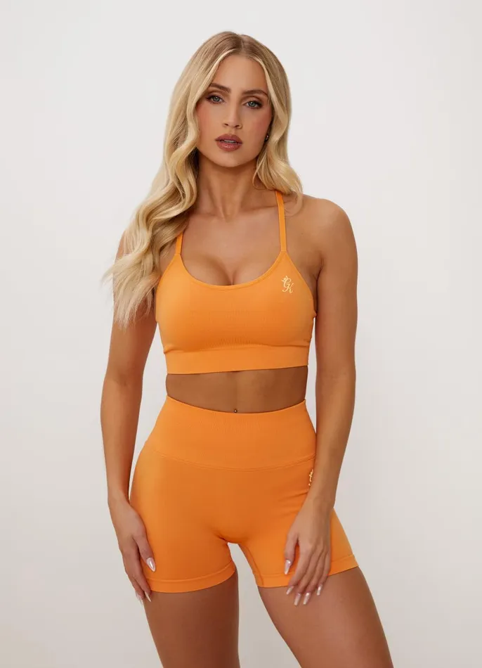 Gym King Sports Bras Women Sculpt Seamless Bra 8211 Papaya Orange