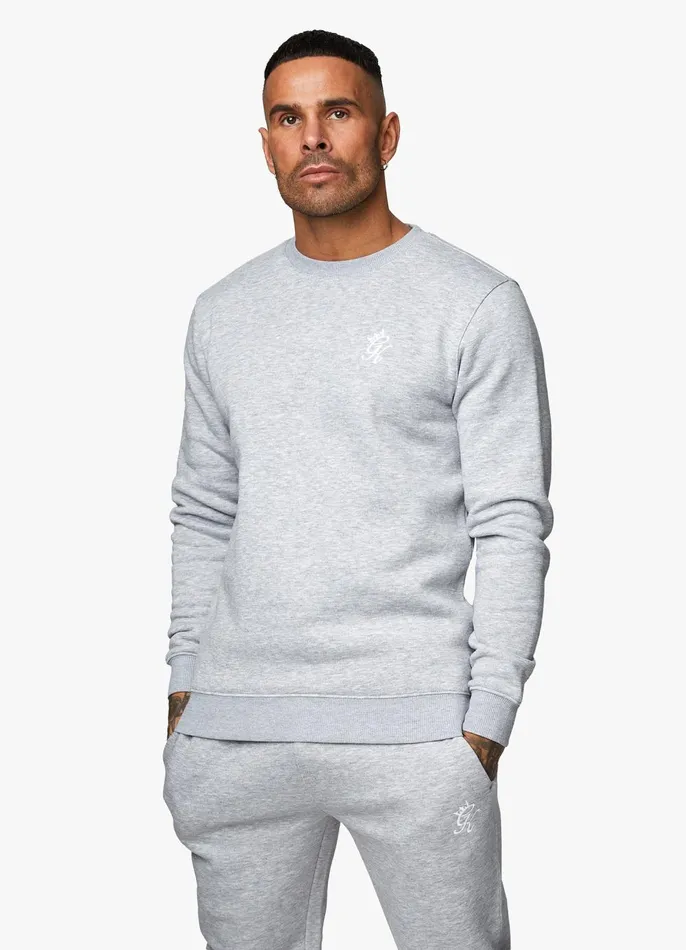 Gym King Sweatshirts and Hoodies Men Fundamental Fleece Sweatshirt 8211 Grey Marl