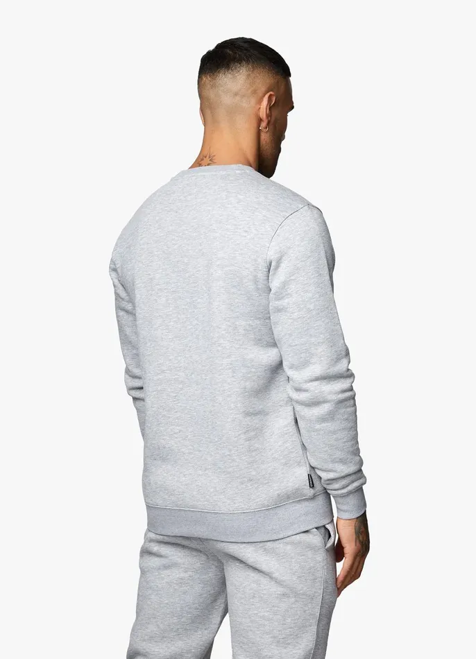 Gym King Sweatshirts and Hoodies Men Fundamental Fleece Sweatshirt 8211 Grey Marl