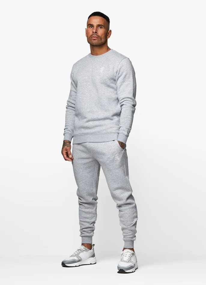 Gym King Sweatshirts and Hoodies Men Fundamental Fleece Sweatshirt 8211 Grey Marl
