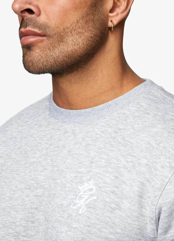 Gym King Sweatshirts and Hoodies Men Fundamental Fleece Sweatshirt 8211 Grey Marl