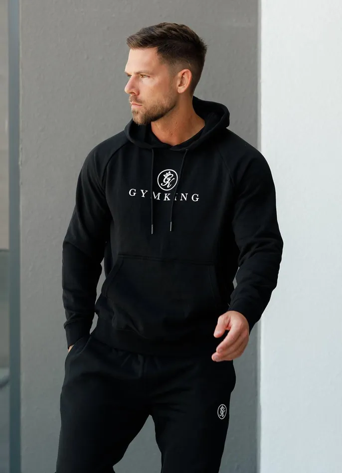 Gym King Sweatshirts and Hoodies Men Pro Logo Fleece Hood 8211 Black