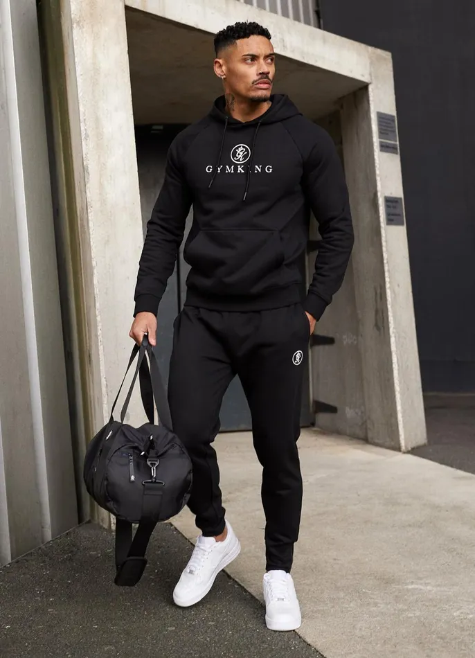 Gym King Sweatshirts and Hoodies Men Pro Logo Fleece Hood 8211 Black