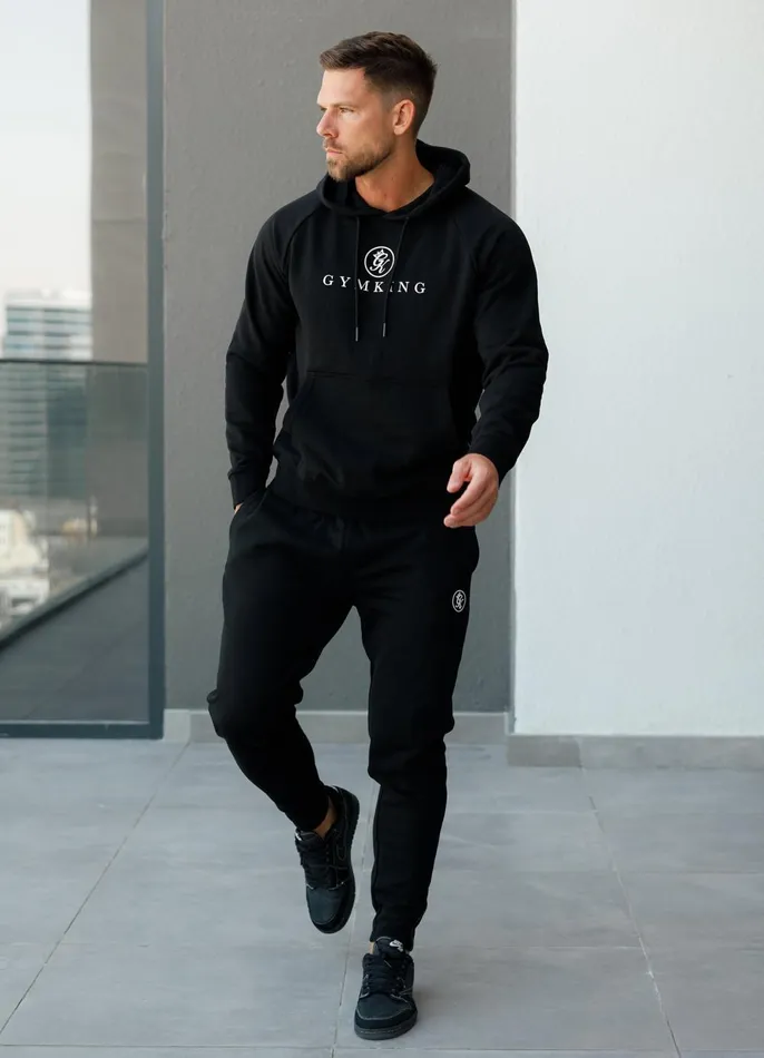 Gym King Sweatshirts and Hoodies Men Pro Logo Fleece Hood 8211 Black