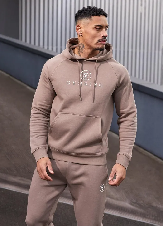 Gym King Sweatshirts and Hoodies Men Pro Logo Fleece Hood 8211 Dark Taupe