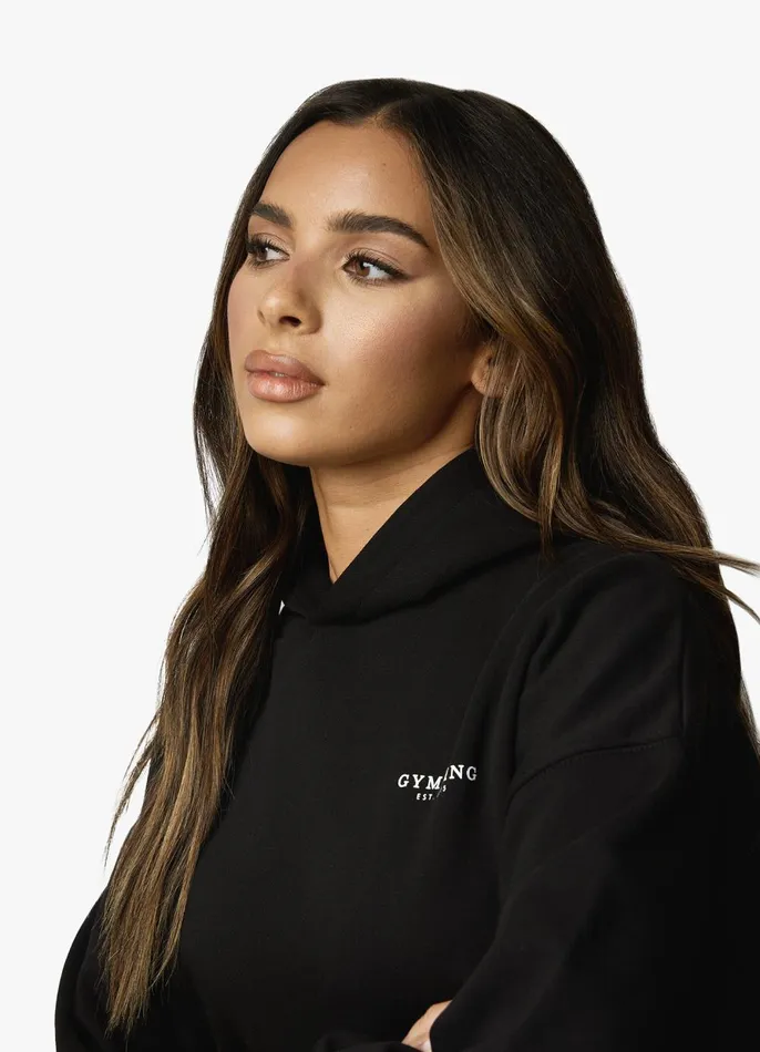 Gym King Sweatshirts and Hoodies Women Established Relaxed Fit Hood 8211 BlackWhite