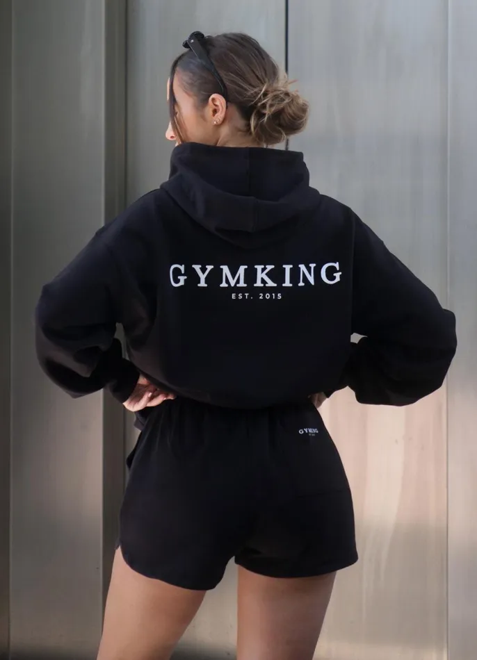 Gym King Sweatshirts and Hoodies Women Established Relaxed Fit Hood 8211 BlackWhite