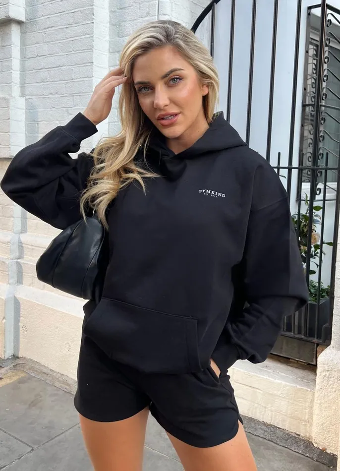 Gym King Sweatshirts and Hoodies Women Established Relaxed Fit Hood 8211 BlackWhite