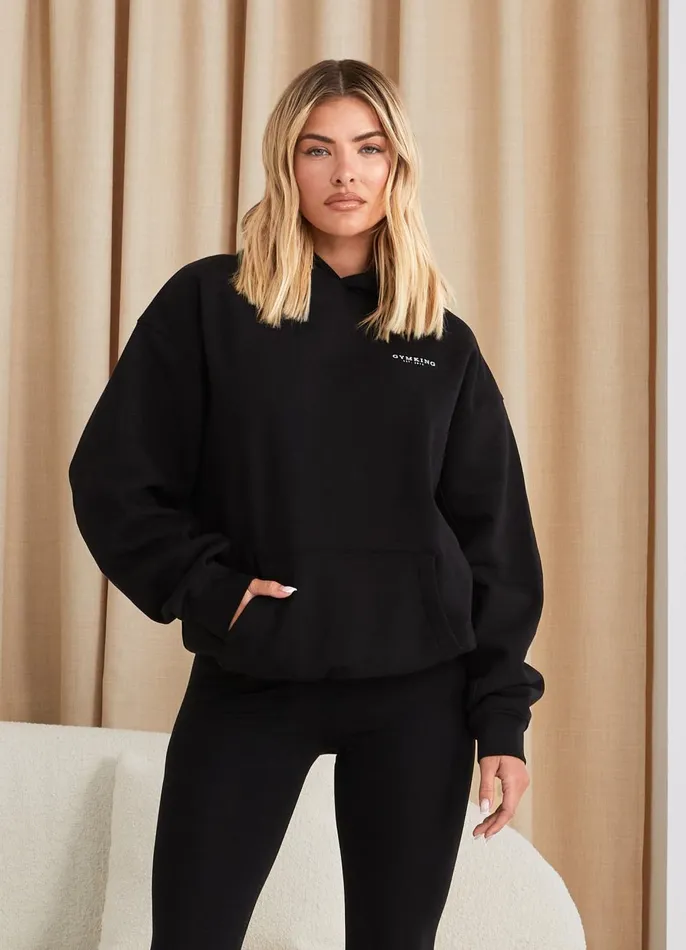 Gym King Sweatshirts and Hoodies Women Established Relaxed Fit Hood 8211 BlackWhite