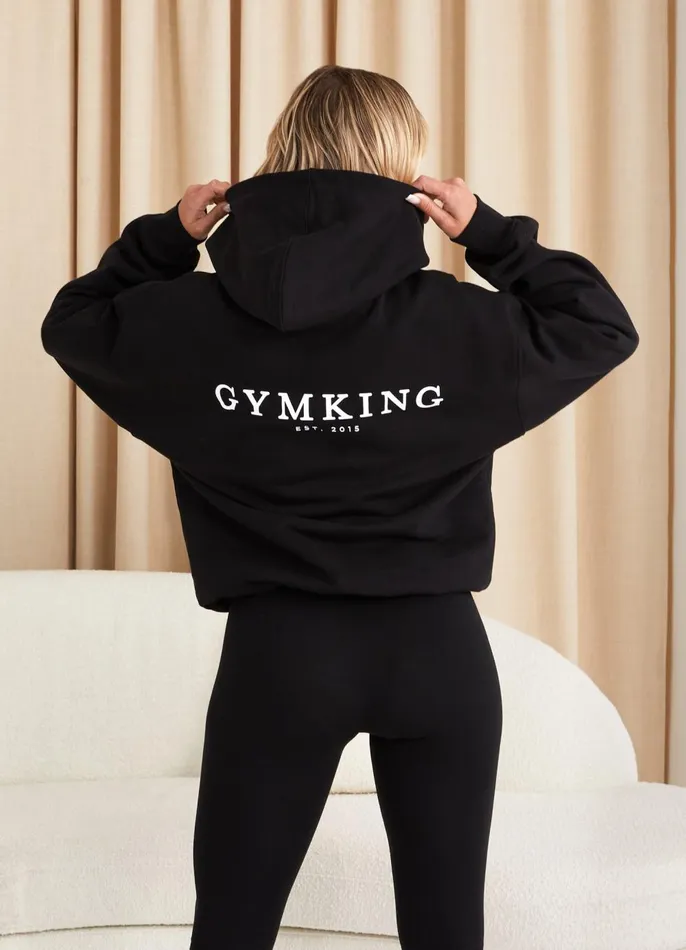 Gym King Sweatshirts and Hoodies Women Established Relaxed Fit Hood 8211 BlackWhite