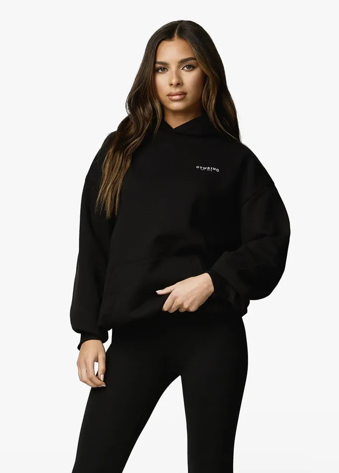 Gym King Sweatshirts and Hoodies Women Established Relaxed Fit Hood 8211 BlackWhite