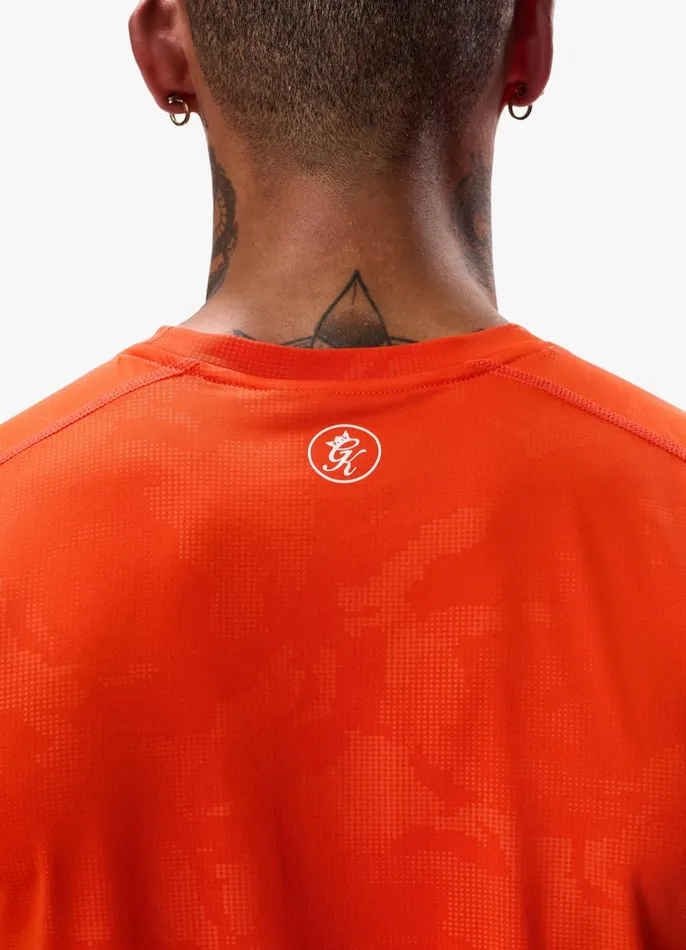 Gym King TShirts Men Debossed Camo Tee 8211 Flame Orange