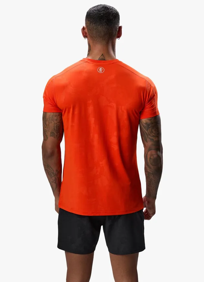 Gym King TShirts Men Debossed Camo Tee 8211 Flame Orange