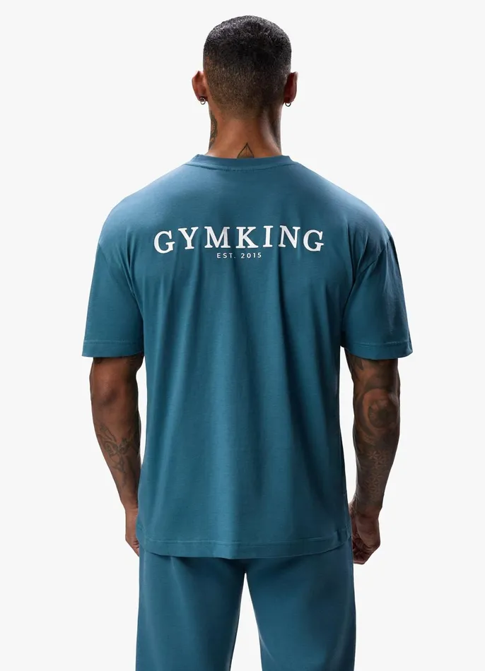 Gym King TShirts Men Established Tee 8211 Lake Blue