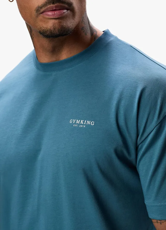 Gym King TShirts Men Established Tee 8211 Lake Blue