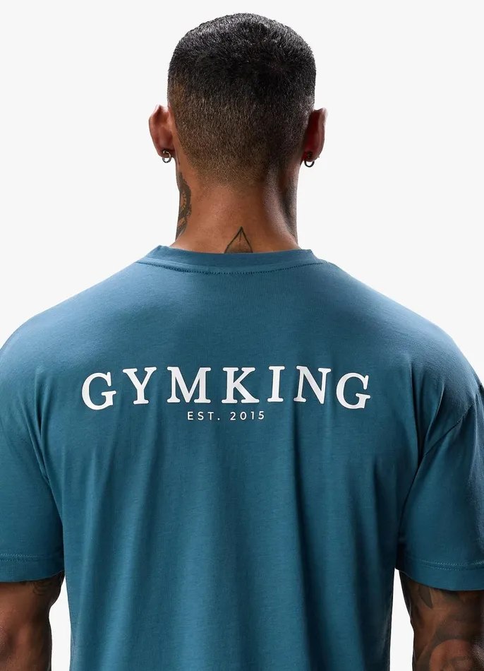 Gym King TShirts Men Established Tee 8211 Lake Blue