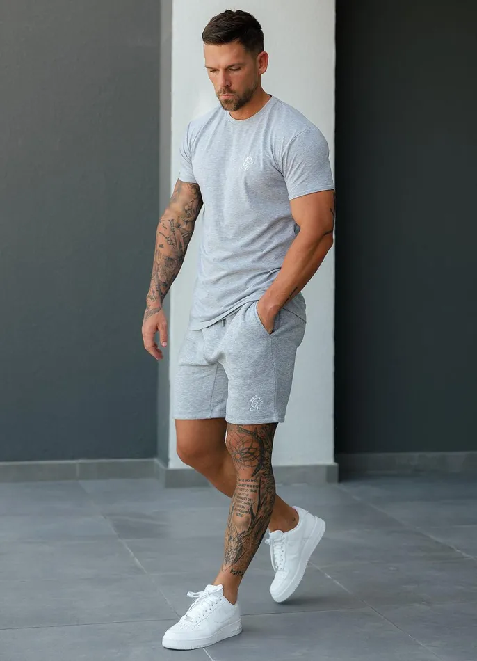 Gym King TShirts Men Fundamental Jersey Tee 8211 Grey Marl