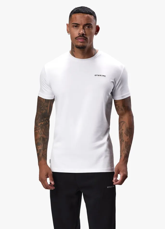 Gym King TShirts Men Linear Fundamental Tee 8211 White