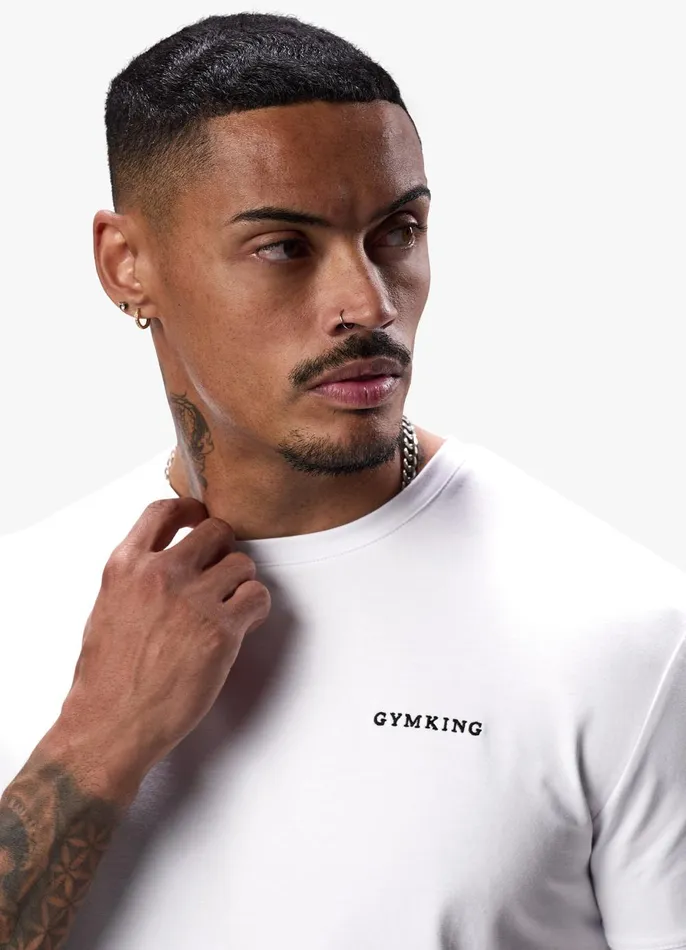 Gym King TShirts Men Linear Fundamental Tee 8211 White