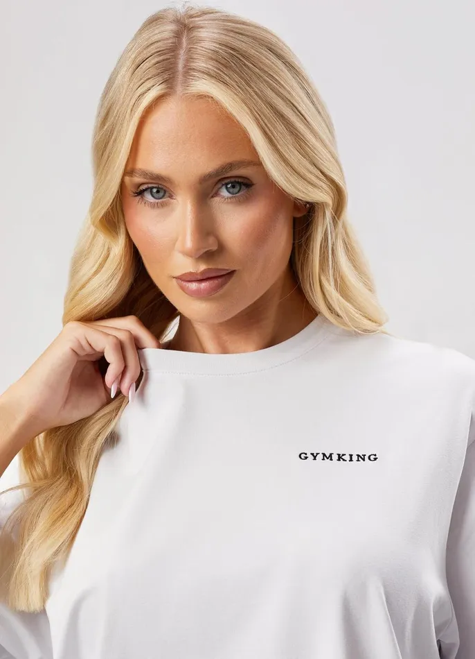 Gym King Tops and TShirts Women 365 Boyfriend Jersey Tee 8211 White