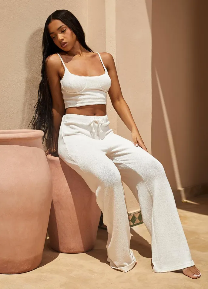 Gym King Tops and TShirts Women Signature Knit Bralette 8211 Ecru